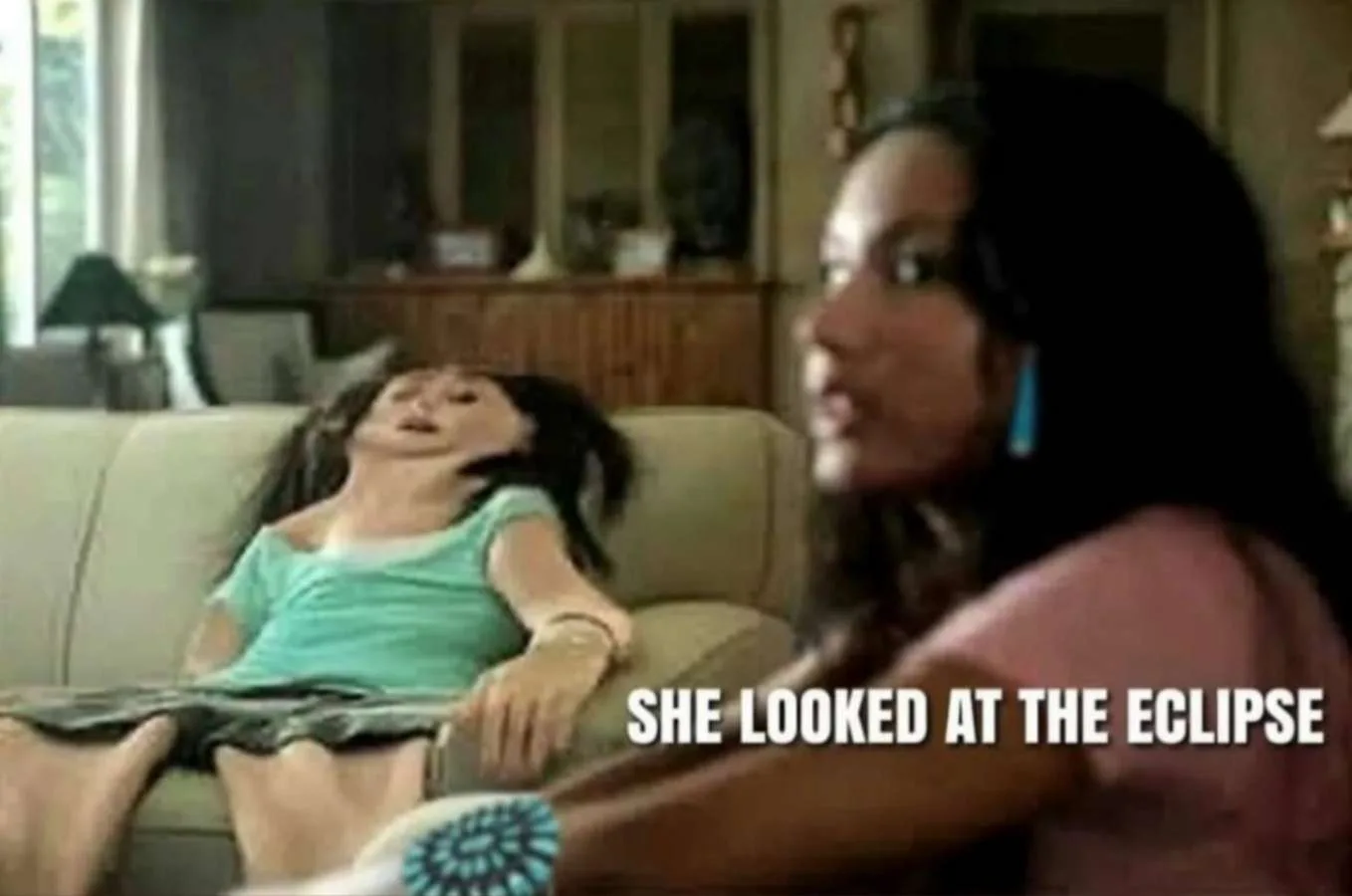 She looked at the eclipse